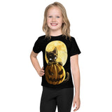 Halloween Pumpkin Cat Kids T-shirt