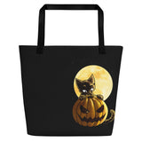 Halloween Pumpkin Cat Tote Bag