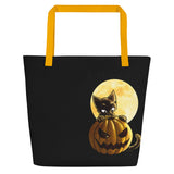 Halloween Pumpkin Cat Tote Bag