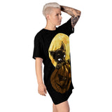Halloween Pumpin Cat Extra Long T-shirt