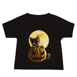 Halloween Pumpkin Cat Baby and Toddler Tee