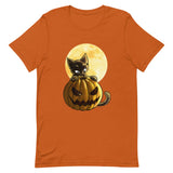 Halloween Pumpkin Cat Short-Sleeve T-Shirt
