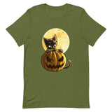 Halloween Pumpkin Cat Short-Sleeve T-Shirt