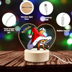 Merry Christmas Fox - Heart Shaped Light with Light Base