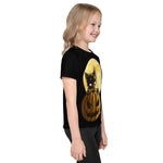 Halloween Pumpkin Cat Kids T-shirt