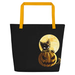 Halloween Pumpkin Cat Tote Bag