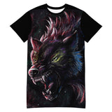 Color Wolf Growl Extra Long T-shirt