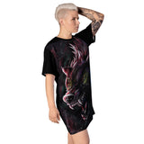 Color Wolf Growl Extra Long T-shirt