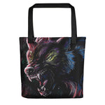 Color Wolf Growl Tote bag