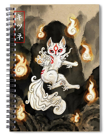 Floating Okami Fox - Spiral Notebook