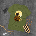 Halloween Pumpkin Cat Short-Sleeve T-Shirt